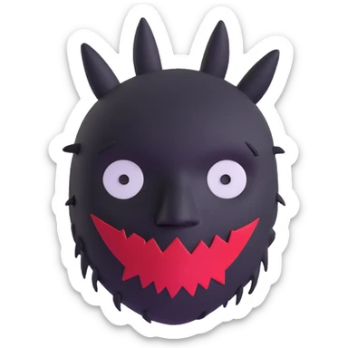 horror movie sackface mask with crude stitched features inspired by The Strangers sticker