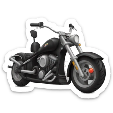 Una moto chopper negra con Papanoel sencillo de pie sticker