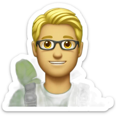 landscape gardener blonde man sticker