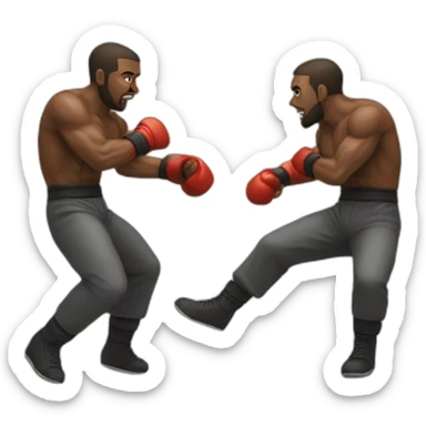 2 man fight sticker