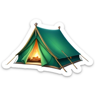 tent in snowy Lapland wilderness with northern lights sticker