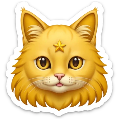 Gato amarillo de ojos de estrella sticker