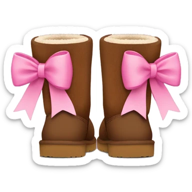 Brown ugg boots with pink bows sticker