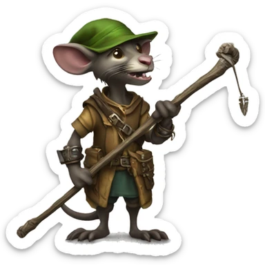 Skaven packmaster with a hook on a long stick  sticker