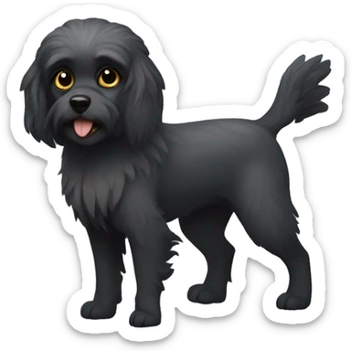 black small griffon dog with a slightly gray muzzle sticker