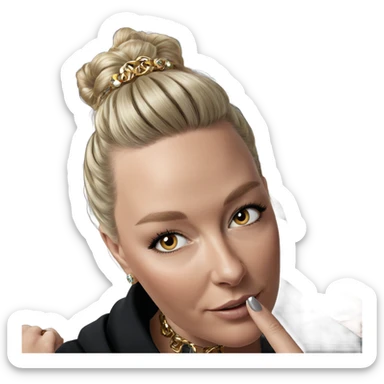 blonde girl with jewelry portrait sticker