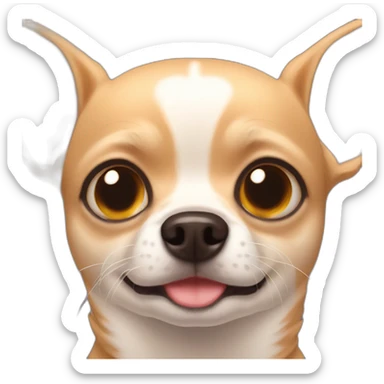 scared chihuahua face close up zoomed in sticker