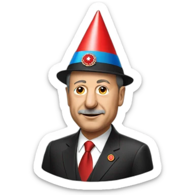 erdogan with party hat sticker