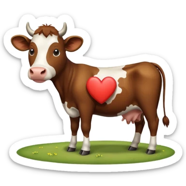 vaca con corazon para copiar y pegar en chat sticker