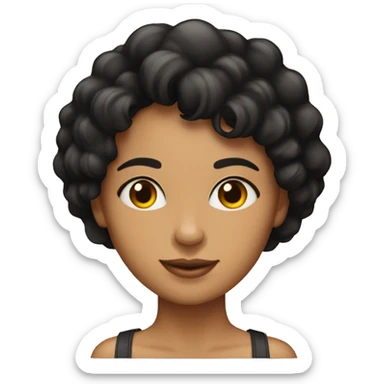 Mujer con pelo negro corto piel morena clara  sticker