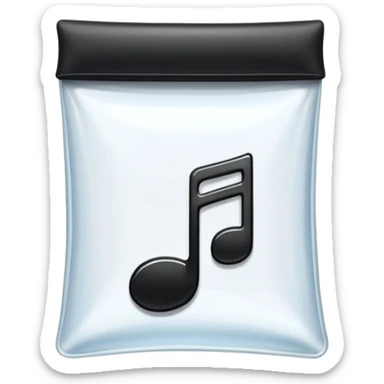 ziplock bag containing a single musical note sticker