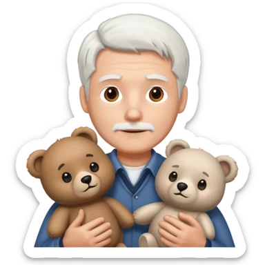 M'en with bear and white hair sticker