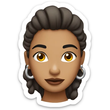 Uma mulher segurando uma agulha americana de fazer piercing  sticker