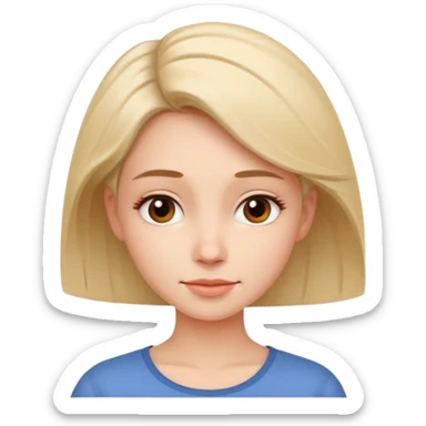 Woman tilting her head 45 degree towards her shoulders, face is relaxed sticker