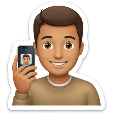 Man doing facetime sticker