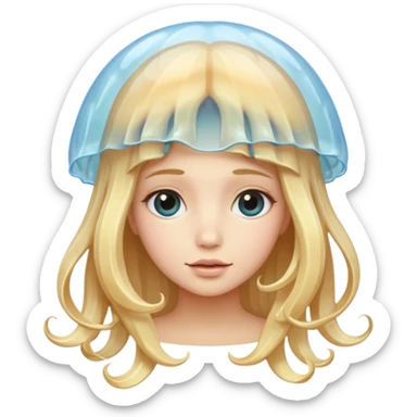 Girl with blond hair as a jellyfish  sticker