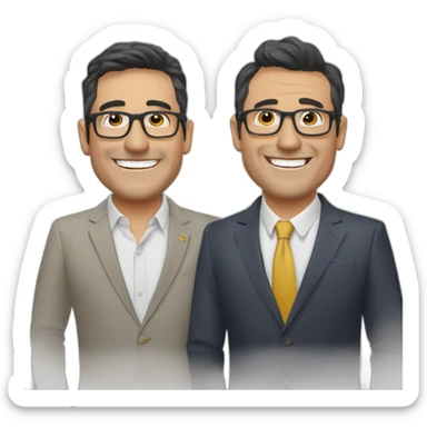andreu buenafuente with berto romero, as radio talkshow hosts sticker