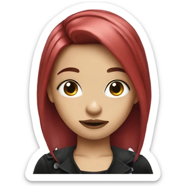red haired goth girl who is black  sticker