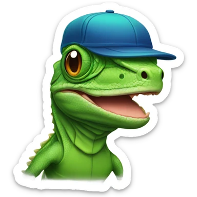 lizard wearing a snapback hat sticker