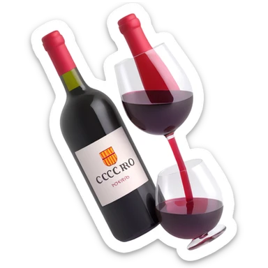 catalan porró filled with red wine sticker