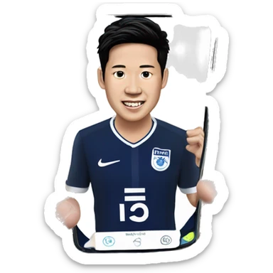 son heung min with a samsung s23 phone sticker