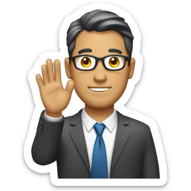 EJECUTIVO salundando con la mano sticker