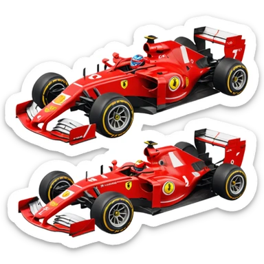 Make a Ferrari f1 car with leclerc driving it emoji sticker