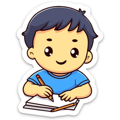 child painting, bright and playful sticker