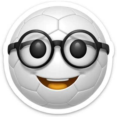 soccer ball wearing joke glasses sticker