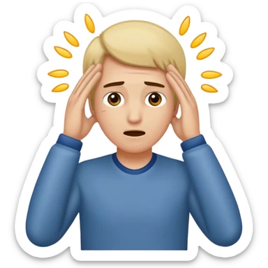 Astonished faint backwards with one hand on forehead sticker