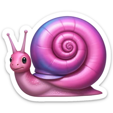 pink shiny snail sticker