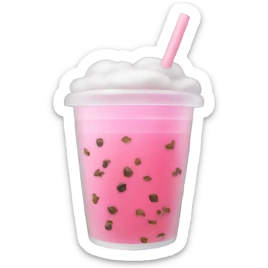 Pink boba drink sticker