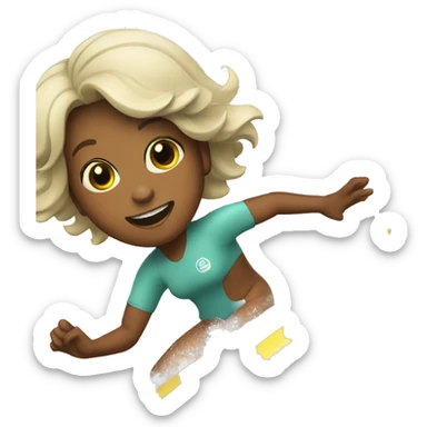 Girl surfing on wave sticker
