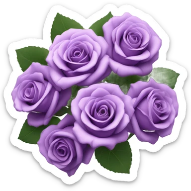 purple rose bouquet  sticker