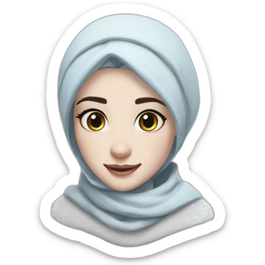 Twitch emote elsa hijabi princess realistic freckles winter sticker