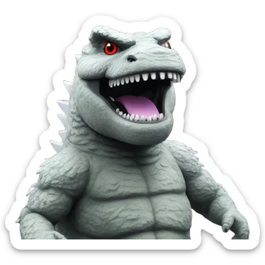 Godzilla at a rave sticker