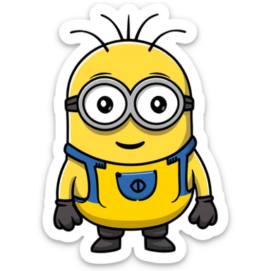 crying minion with tears sticker