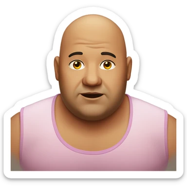 Fat bald guy in a crop top with no facial hair  sticker