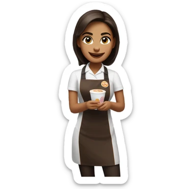 Dunkin woman barista sticker