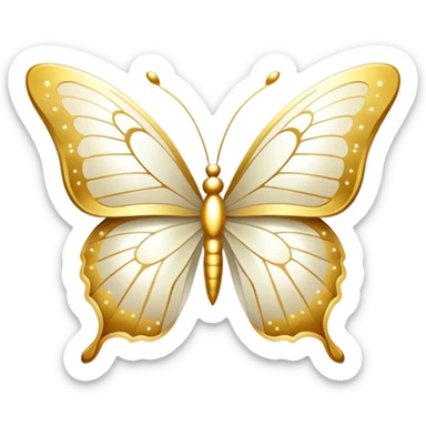 White and Golden Divine Holy Glorious Shiny Sparkly Butterfly sticker