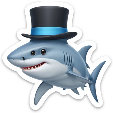 Shark with a top hat sticker