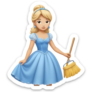 Cinderella cleaning and dusting her room sticker