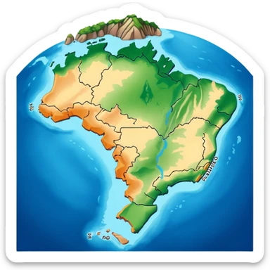 Map of Brazil sticker