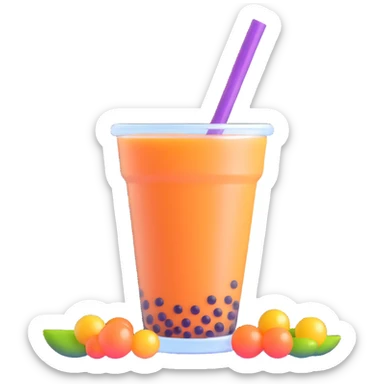 bubble tea with boba pearls sticker
