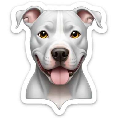 dog pitbull gray sticker