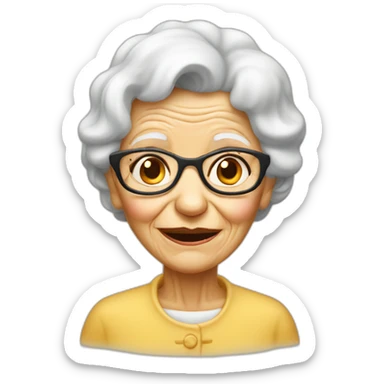 Old lady covered in condensed milk sticker