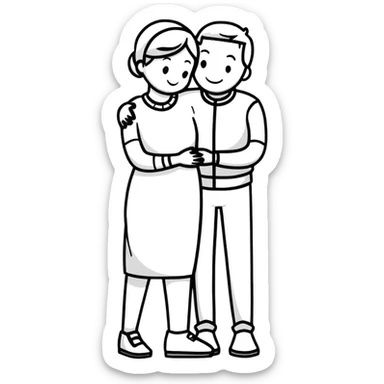 Couple hugging  sticker
