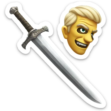 Two face  sword  sticker