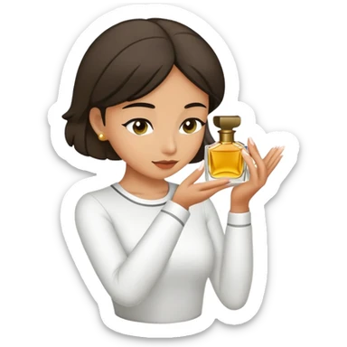 Biblical woman bows gives perfume sticker
