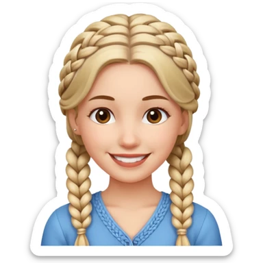 braided haired receptionist sticker